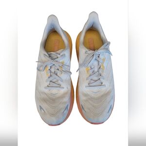 Hoka One One Athletic Shoes in White and Orange